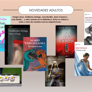 OVEDADES DE MARZO PARA ADULTOS EN LA BIBLIOTECA