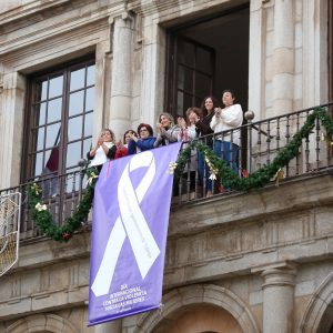 l Ayuntamiento despliega el lazo del Día Internacional de la Eliminación de la Violencia contra la Mujer