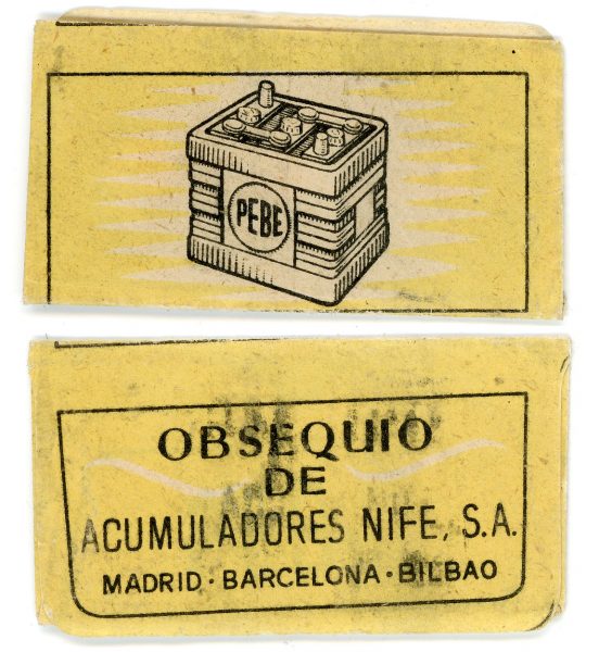 229 - ESPAÑA - ACUMULADORES NIFE (Obsequio)