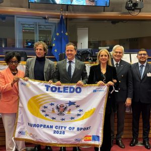 oledo recibe en el Parlamento Europeo el reconocimiento como Ciudad Europea del Deporte en el año 2025