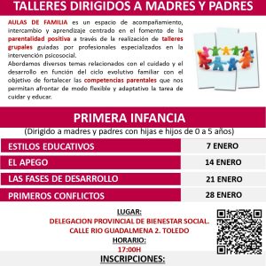 Aulas de Familia. Talleres dirigidos a madres y padres.